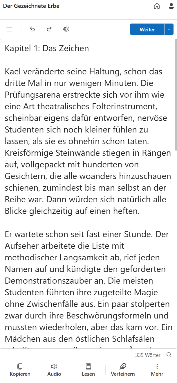 BooksWriter auf dem Handy